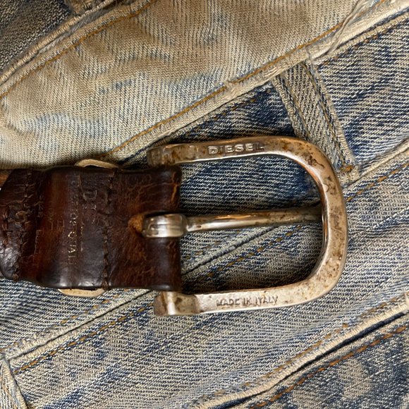 Diesel belt vintage metal letters brown leather - Picture 3 of 12